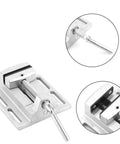 Top Rated Heavy Duty 2.5 Inch Drill Press Vice With Precision Aluminum Body showing jaw detail and guiding rod for smooth movement.