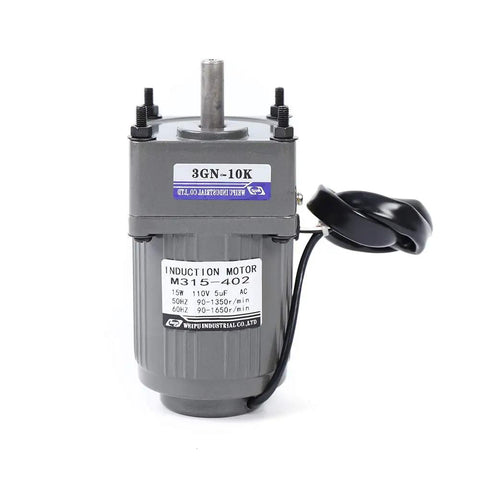 Ac Gear Reduction Motor With Adjustable Speed Controller 110V 15 Watt 0 To 125 Rpm Quiet Operation compact induction motor with 10mm shaft.