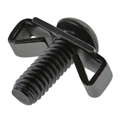 1/4-20 End Fastener And Screw Hardware Combo for Aluminum Extrusion T Slot, shown with button head bolt and double wing clip