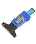 Tool for Measuring Tread tire Pattern Depth Gauge Electronic Digital Represents 0-25mm Depth Vernier Caliper Measuring Tool in blue.