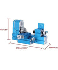 High Speed Mini Metal Micro Lathe Machine For Precision Turning Projects 12V Desktop Milling Tool W10003 Model dimensions and features.