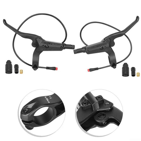 Metal E Bike Brake Lever For Nutt Brake Handles, durable bar mount for electric scooters and folding bicycles with components.