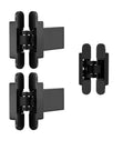 Heavy Duty Invisible Hinge Set Featuring Fast Auto Closing And Precision Hydraulic Buffer For Secret Doors Foolproof Hidden Door Hardware Slick Black Finish