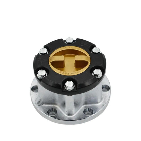 Heavy Duty Mechanical Free Wheel Locking Hubs For Suzuki Samurai SJ413 Vitara Jimny X90 26 Spline 4381060A00 with black and silver finish.