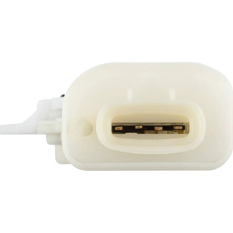 Upgrade Your Ride With This Heavy Duty Rear Left Door Lock Actuator Latch Tailored Specifically For Lexus GS300 Models From 1998 To 2005 And Toyota Prius Years 2001 To 2003 Ensures A Plug And Play Bolt-On Installation That Gets You Back On The Road. white plastic door lock actuator connector, front view