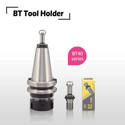Four Pack BT40 ER32 100mm CNC Tool Holders Featuring Precision Pull Stud Heavy Duty Balanced Rig Dead Nuts Sub Point Zero Zero Three Runout Ready For Shop Floor