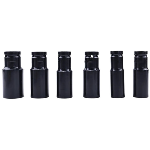 Half Inch Drive Harmonic Balancer Socket Set For Crank Bolts, six heavy duty impact sockets with enhanced torque in 17mm to 27mm sizes, front view