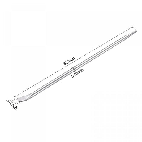 Heavy Duty 32 Inch Aligning Pry Bar Round Crowbar Sleeve Bar For Prying And Aligning Machinery 0.6 Inch Rod Diameter Chrome Plated Steel