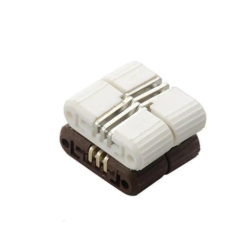 0 To 180 Degree Cross Hinge Plastic Folding Barrel Invisible Gate Hinges 6 Pack White Heavy Duty Durable Plastic on white background