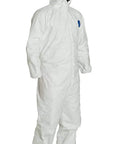 Disposable Coverall Suit With Elastic Wrists, Ankles And Hood For Pesticide And Paint Jobs, White, 3XL, Grime Busting