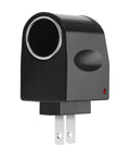Smooth Plug And Play Ac To Dc Power Adapter with two prongs, converting home outlet into a 12V cigarette lighter socket.