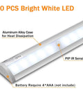 Motion Sensing LED Light 10 LED Under Cabinet Battery Powered Wireless Stick On Night Light with aluminum alloy case