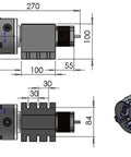Premium Quality Top Shelf CNC Fourth Axis Rotary Kit design with four jaw chuck and gearbox dimensions.