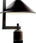 Olde Bronze 16-Inch Outdoor Lamp Post With 1-Light Industrial Style Exterior Path Light For Driveways And Gardens Hardwired For Durability