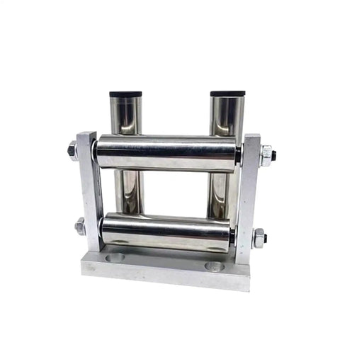 Four Roller Guide Wheel For Rope And Cable Systems Lead Wire Guide Assembly Compatible With QP20 And QP30 Adjustable Range 11mm To 36mm Fixing Screw Spacing 70x40mm Or 70x60mm Bottom Plate 90x65mm Or 120x80mm Durable Aluminum Build, front view