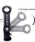 31.8Mm Adjustable Bike Stem 0 To 90 Degree, 110Mm Length, Fits 1.25 Inch Handlebars, for angle adjustment demonstration