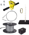 Backyard Zip Line Kit With 200 Ft Galvanized Aircraft Cable Stainless Steel Trolley With Dual Ball Bearings Big Boy Seat