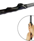 Right Hand Golf Training Grip For Beginners Practice Aid To Improve Swing Mechanics Grip Confidence And Finger Placement For RH Golfers Durable Black And White Swing Trainer Accessory shown in use.