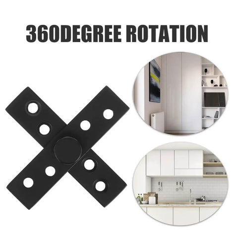 Image of Hidden Door Pivot Hinges 360 Degree Heavy Duty Concealed Floor Pivot with black steel design and modern interiors displayed.