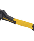 Lightweight Carbon Fiber Stapler With Drop In Loading Auto Lock Anti Jam Pinch Latch shown at angle, ergonomic grip