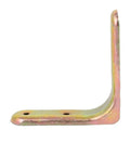 Built Tough 82mm L Shape Shelf Angle Brackets 50 Pack Premium Bronze Tone Corner Supports Heavy Gauged Steel Rack Hardware For DIY Shelving Solid Grip Quick Install Storage Hack side view of L bracket