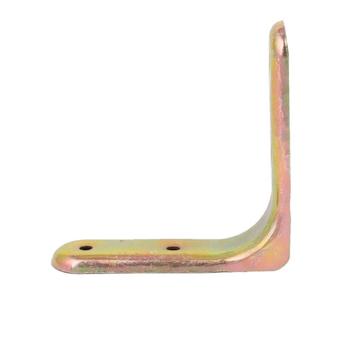 Built Tough 82mm L Shape Shelf Angle Brackets 50 Pack Premium Bronze Tone Corner Supports Heavy Gauged Steel Rack Hardware For DIY Shelving Solid Grip Quick Install Storage Hack side view of L bracket