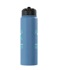 Let A Girl Show You How To Hang Glide Inspired Hang Gliding Stainless Steel Insulated Water Bottle in light blue side view