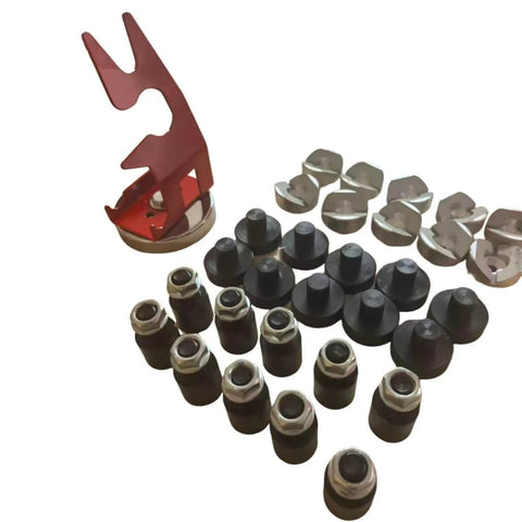 Fixturing Kit For Portable Five Eighth Inch Holes Welding Table With Magnetic Torch Holder, V Blocks, Riser Stops, Squaring Pins
