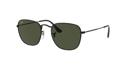 Unisex RB3857 Frank Square Sunglasses With Black Frame And G Fifteen Green Lenses, 51mm, Small Fit