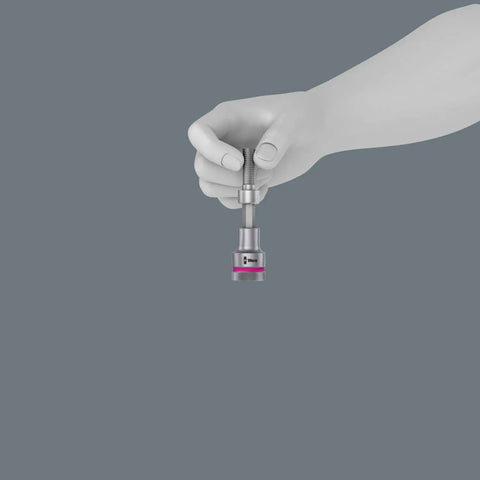Hand holding Zyklop Bit Socket With Holding Function For 1/4 Inch Drive 3/16 X 28 Mm Non Impact Chrome Vanadium Steel