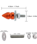 Spike License Plate Bolt Kit Aluminum Alloy Decorative Screws And Frame Fasteners For Cars And Motorcycles Orange 4 Pcs