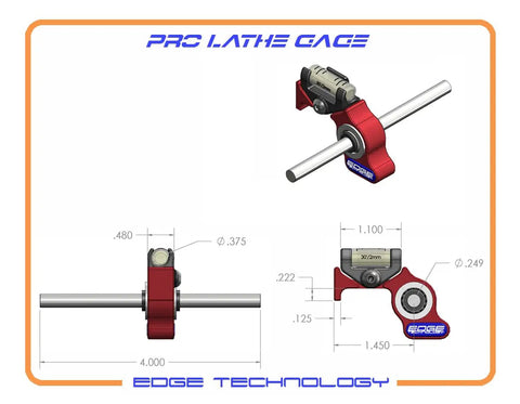 Pro Lathe Gage For Engine Lathe With Quick Tool Height Setting, Spindle Axis Alignment, Boring Bar Ready, red design diagram