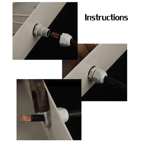 Installation of Waterproof Nylon Cable Glands Kit 40 Pcs Set With Eight Per Size Adjustable Wire Glands Joints On Cable