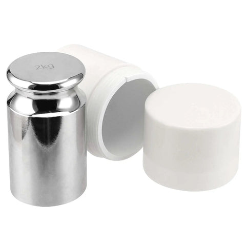 2 Pack 2 Kg Calibration Weights Top Notch Pro Grade for Digital Scales High Precision M1 Chrome Finish Steel Weights Silver Calibration Set