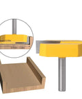 8mm Shank Carbide Tipped Router Bit For Bottom Cleaning And Slab Flattening, 57x40x15mm Size, shown with measurements