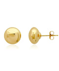 Yellow 7mm 14K Solid Gold Ball Stud Earrings For Women And Men With Post Back Unisex Everyday Wear Classic Simple Jewelry For Stacking Or Wearing Solo Style, side view