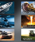 Images showing Marine, Severe Service, Trucking, Heavy Industry, Military, and Agriculture applications for Atlas 600 Grease.