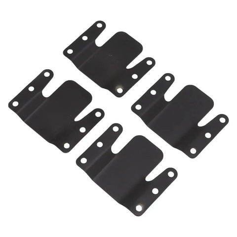 Tough As Nails Sectional Sofa Connectors Eight Piece Heavy Duty Metal Bracket Kit With Screws showing four black steel brackets.