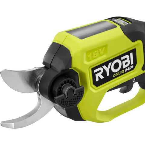 Close-up of 18V Brushless Cordless Pruner with razor sharp blade, part of Knock Out Overgrown Branches Like A Pro kit.