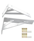 Killer Heavy Duty Shelf Brackets 80 Inch White Wall Mounted Triangle Supports 800 Kilogram Load with screws and anchors.