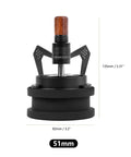 Rotary Wdt Espresso Coffee Distribution Tool With Heavy Duty Stand, showing 51mm size and black base with wooden handle.