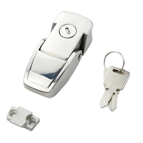 Stainless Steel Cabinet Hasp Latch With Toggle Lock DK604 Heavy Duty Security Lock for Cabinets and Chests includes two keys