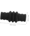Black heat resistant steam wand guard sleeve with dimensions, 1.26 x 0.5 inches, for espresso machines, foaming insulator wand protector.