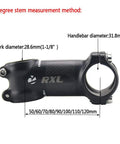 Ultra Lightweight Carbon Fiber Bike Stem 31 8mm Clamp 60mm Length 6 Degree Rise Road And Mountain Bike Compatible, measurement diagram