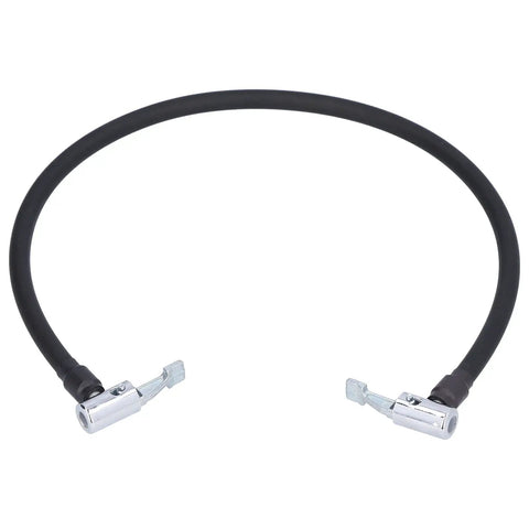 Heavy Duty Rubber Air Pump Pipe Tire Inflator Hose With Double End Connector 23.6 Inch Length For Car Tire Servicing, black rubber hose