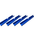 Awesome 4 Piece Woodworking T Slot Tracks Aluminum Jig Set With Pre Drilled Holes, blue aluminum tracks arranged in a row.