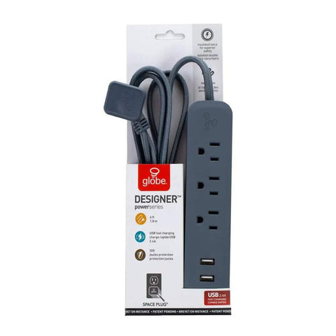 Dope Designer Series Rose Power Strip with 3 outlets and dual USB ports, ideal for quick charging and easy cable management.