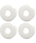 Four white ceramic 608-2RS ball bearings, 8x22x7 mm, dust-sealed, front view