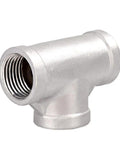 One Half Inch NPT Tee Female 3 Way Pipe Fitting Cast Stainless Steel 304 Durable High Pressure