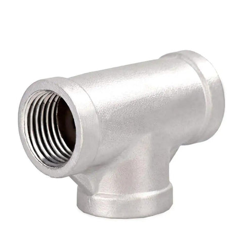 One Half Inch NPT Tee Female 3 Way Pipe Fitting Cast Stainless Steel 304 Durable High Pressure